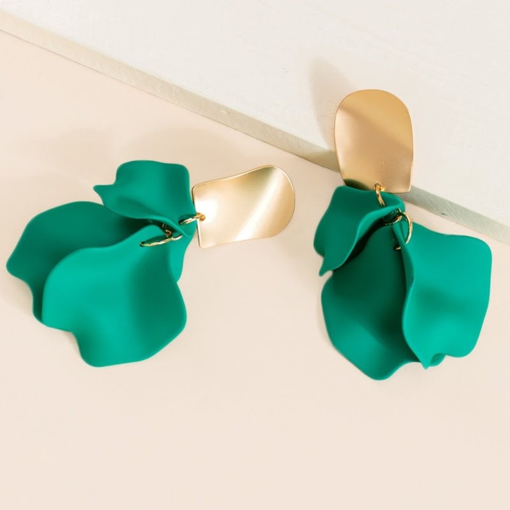 Green & Gold Statement Earrings